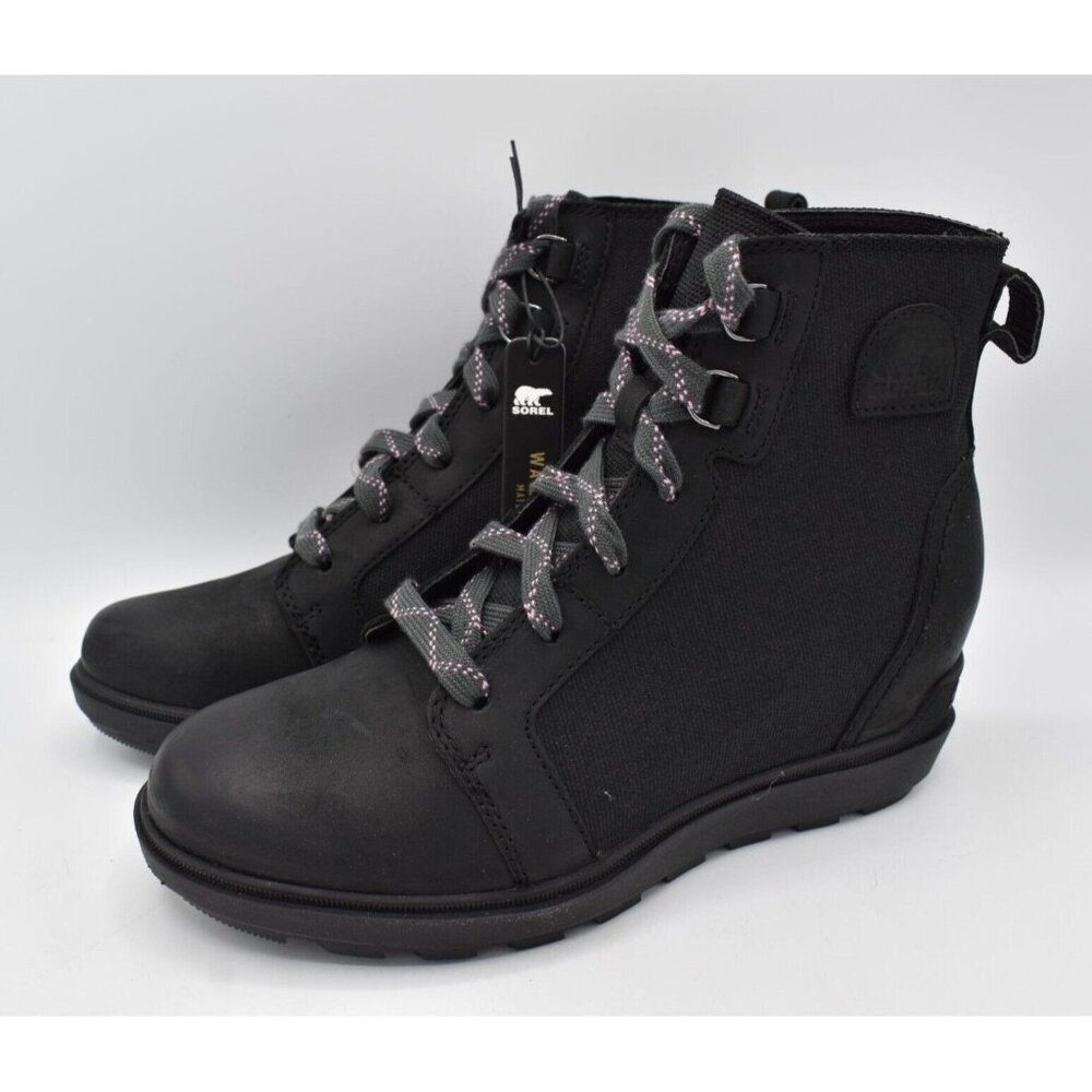 Sorel Black Ankle Boots with Gray Accents